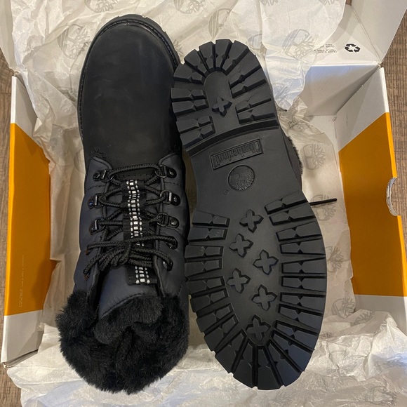 Timberland Premium 6 IN Warm Lined Black Ankle Boots Bootie Shoes Flats 8.5 NEW - Picture 7 of 8